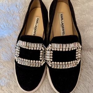 Karl Lagrfeld Embelished Slip on Sneakers